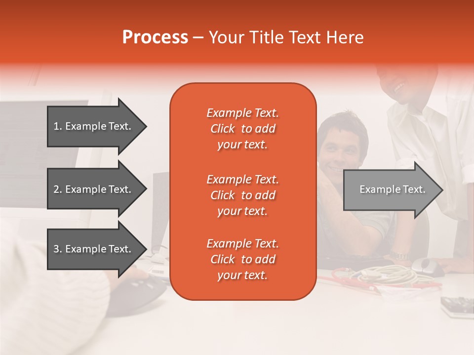 Smiling Colleague Working PowerPoint Template