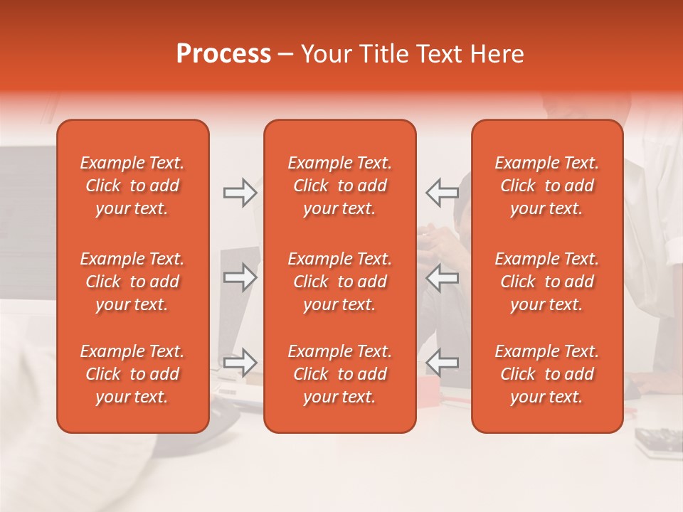 Smiling Colleague Working PowerPoint Template