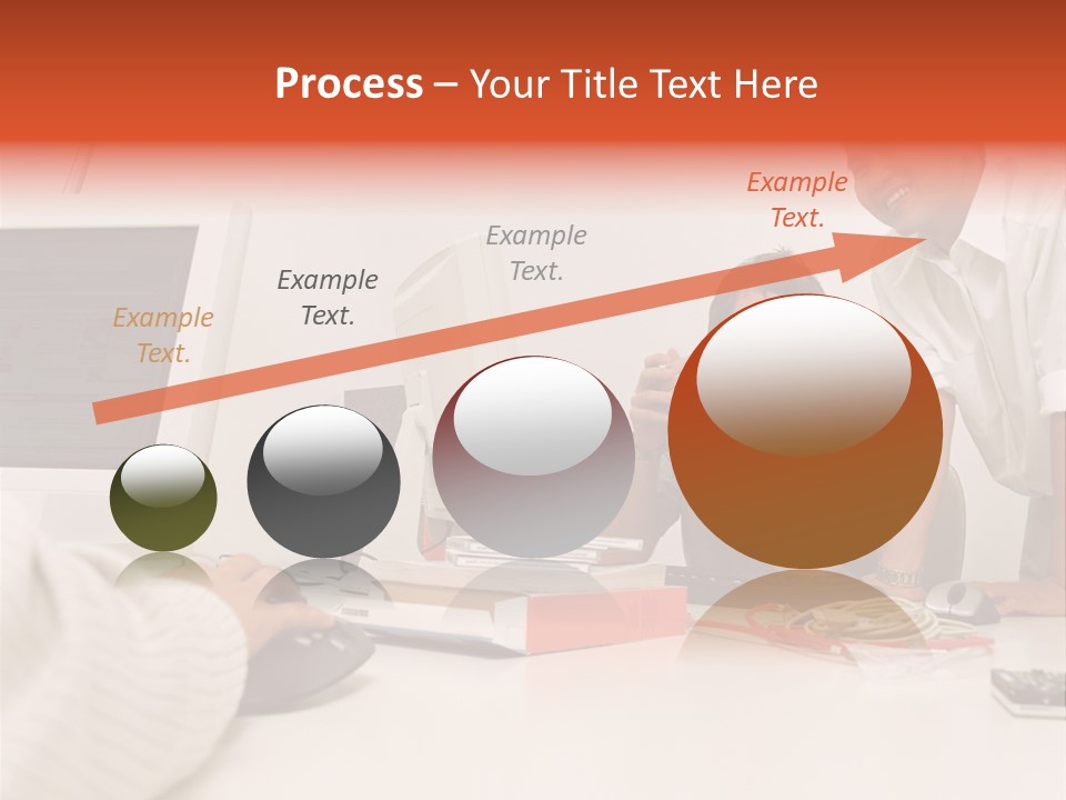 Smiling Colleague Working PowerPoint Template