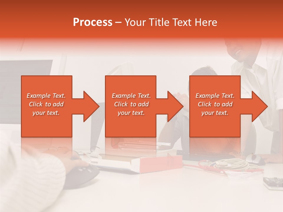 Smiling Colleague Working PowerPoint Template