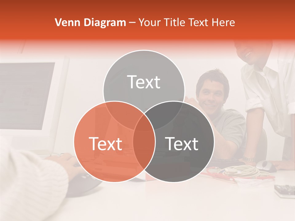 Smiling Colleague Working PowerPoint Template