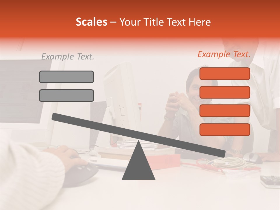 Smiling Colleague Working PowerPoint Template
