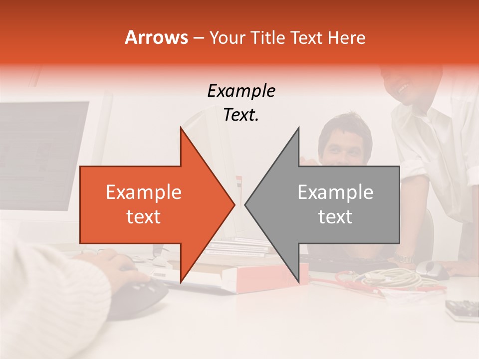 Smiling Colleague Working PowerPoint Template