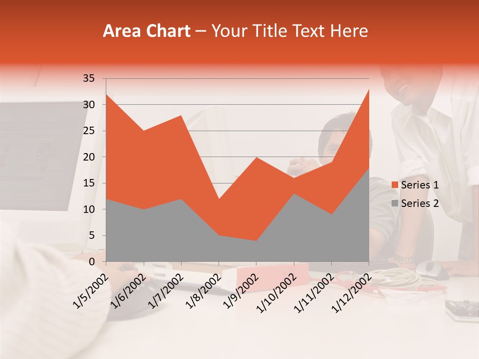Smiling Colleague Working PowerPoint Template