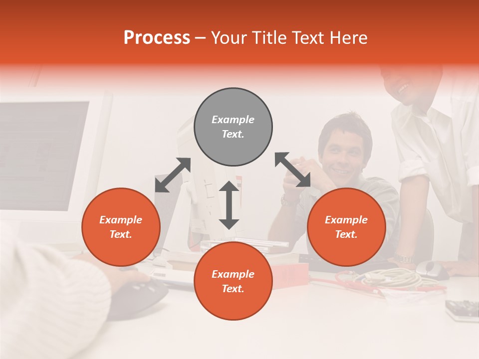 Smiling Colleague Working PowerPoint Template