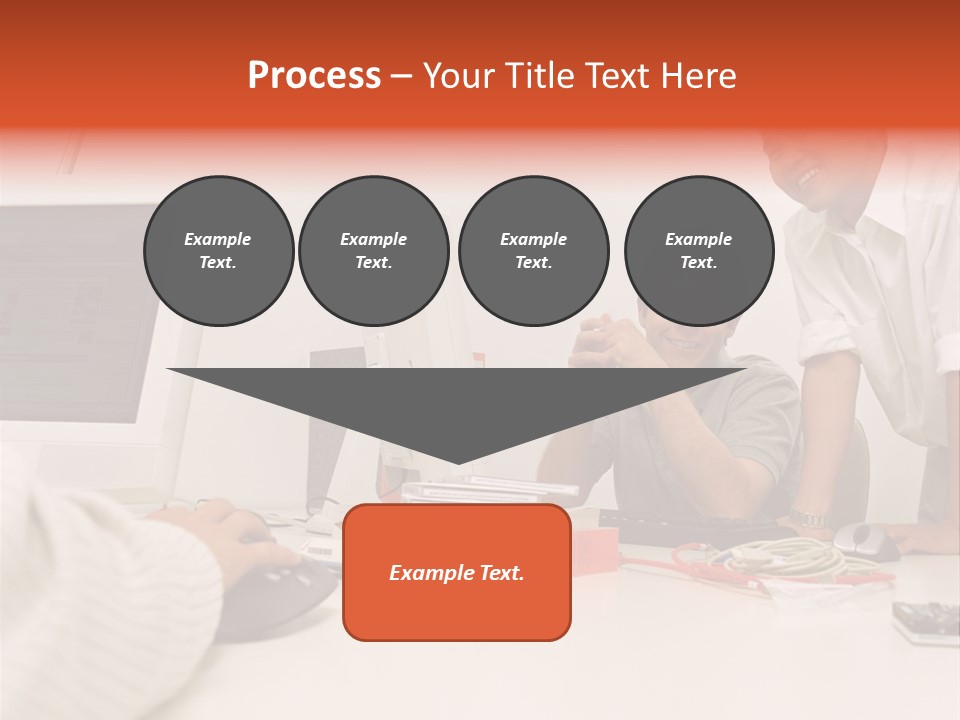Smiling Colleague Working PowerPoint Template