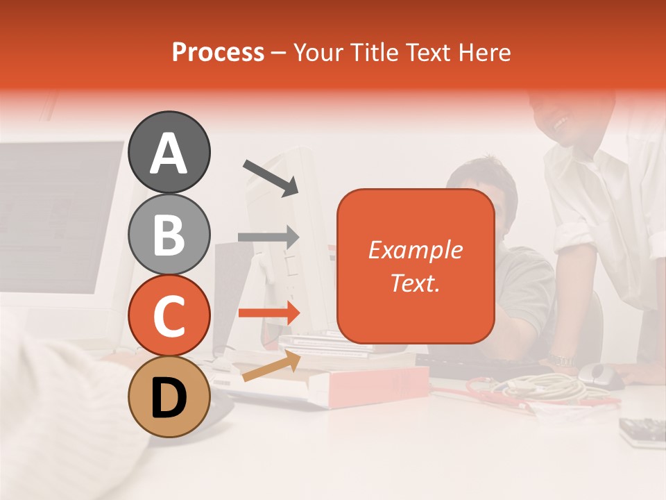 Smiling Colleague Working PowerPoint Template