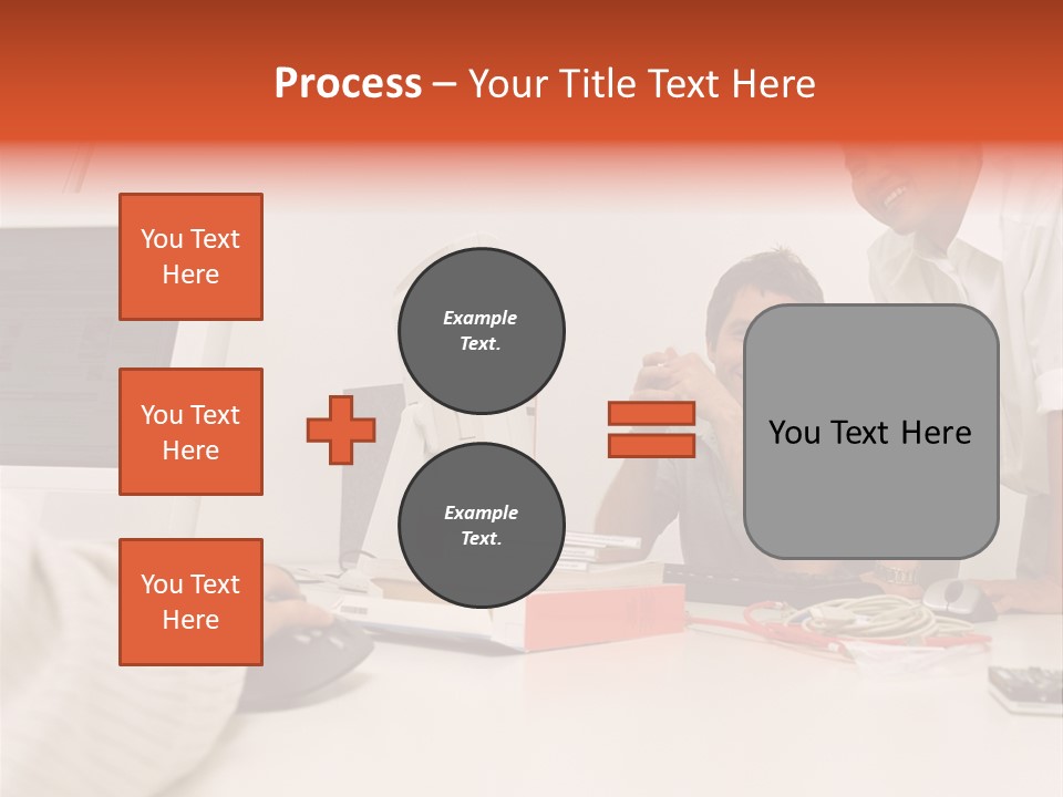 Smiling Colleague Working PowerPoint Template