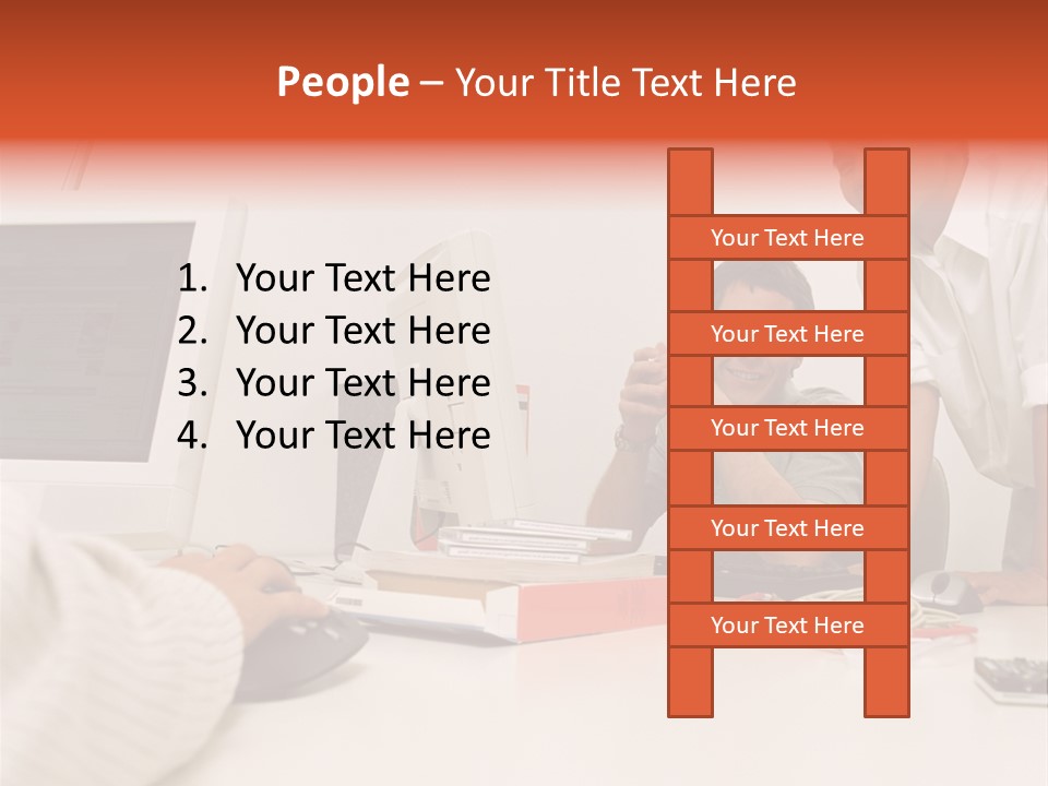 Smiling Colleague Working PowerPoint Template