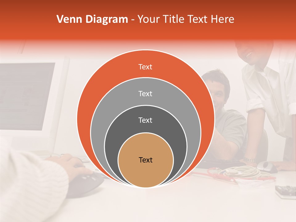 Smiling Colleague Working PowerPoint Template