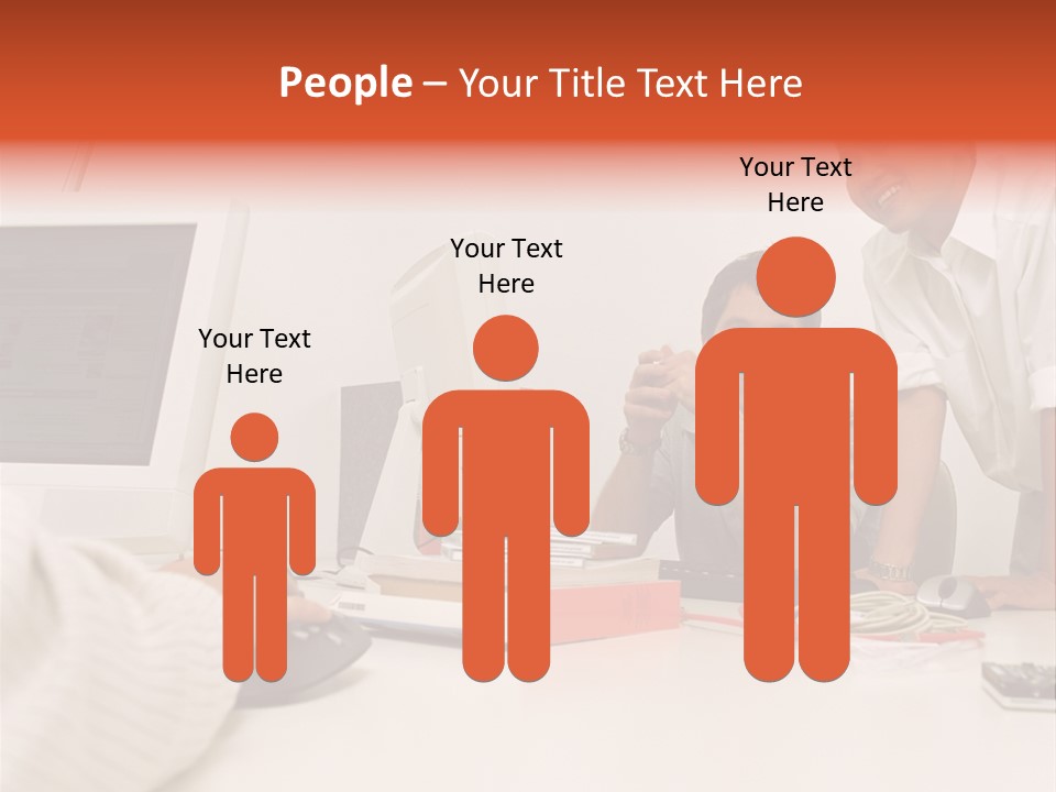 Smiling Colleague Working PowerPoint Template