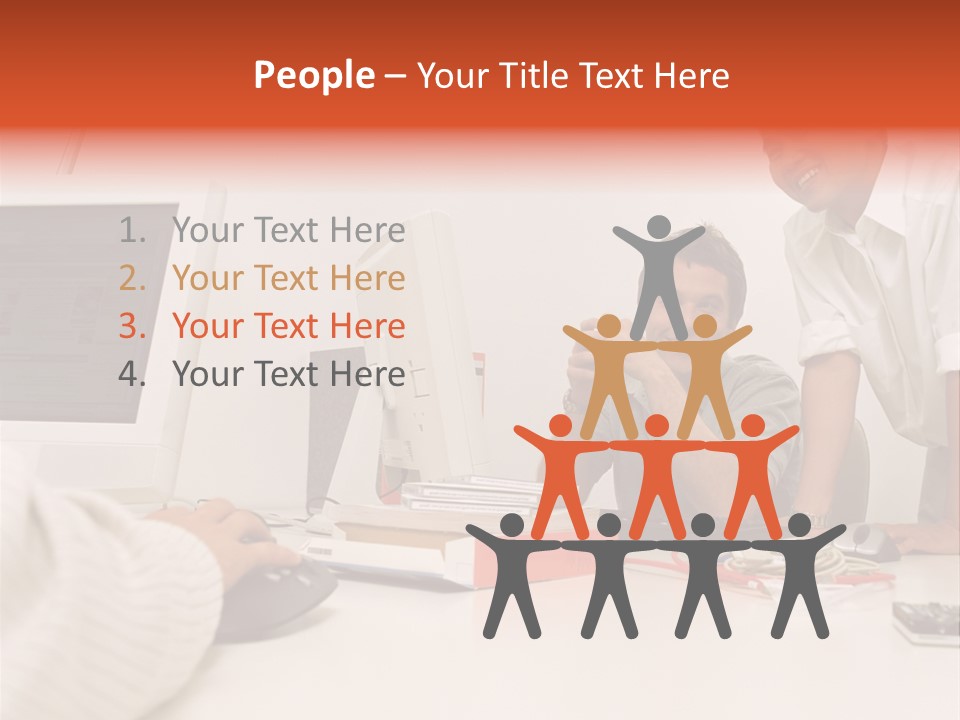 Smiling Colleague Working PowerPoint Template