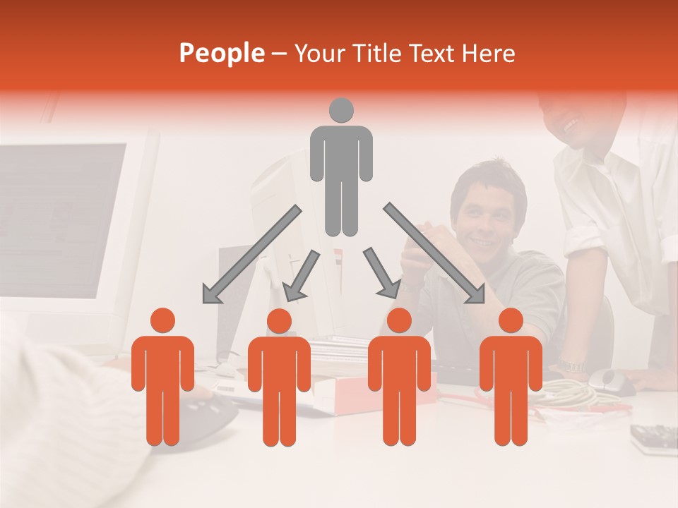 Smiling Colleague Working PowerPoint Template