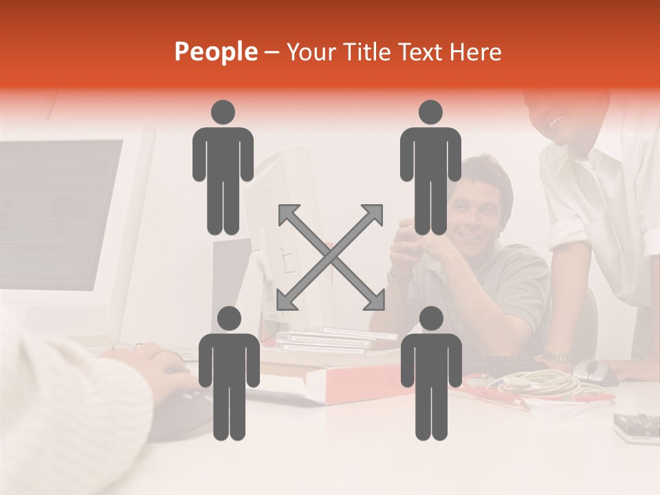 Smiling Colleague Working PowerPoint Template