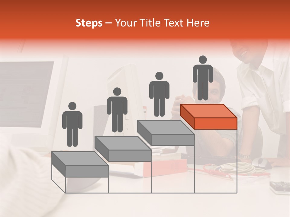 Smiling Colleague Working PowerPoint Template