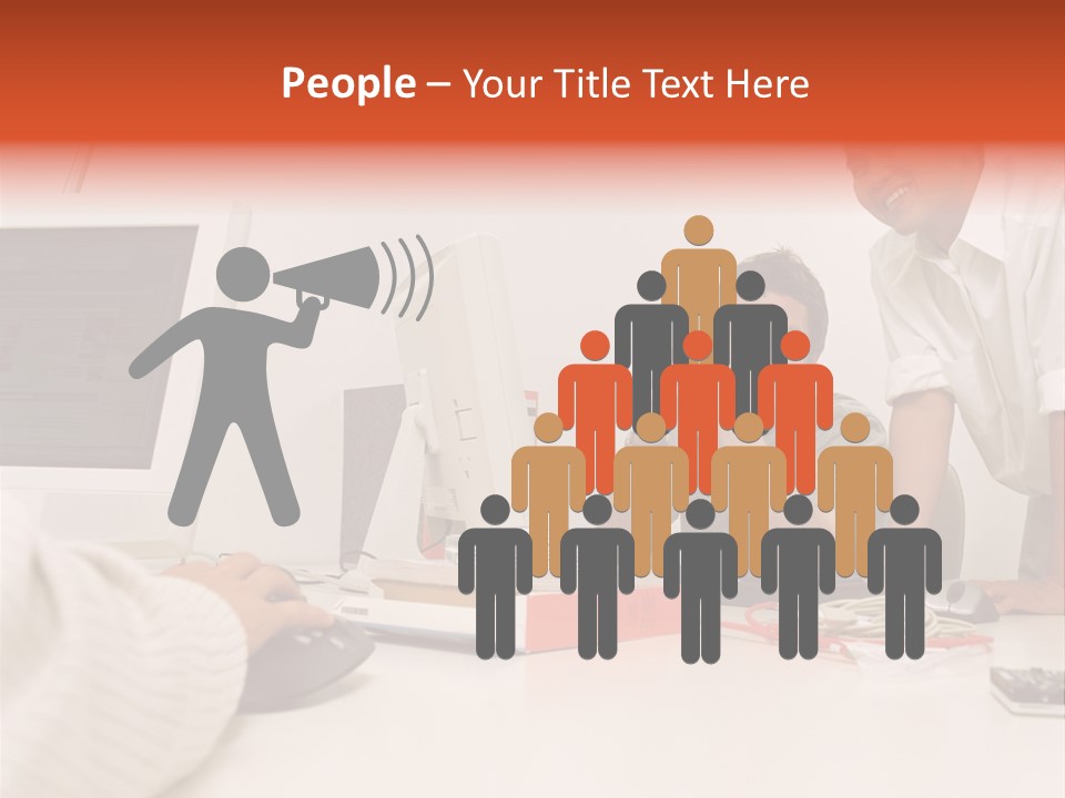 Smiling Colleague Working PowerPoint Template