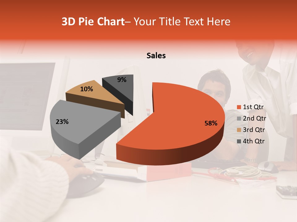 Smiling Colleague Working PowerPoint Template