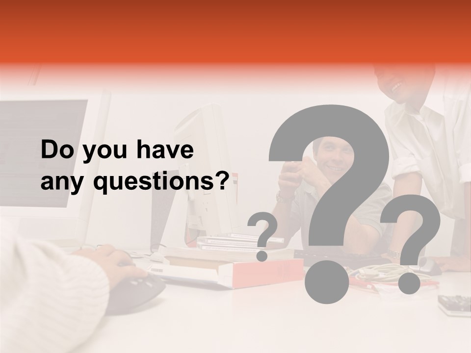 Smiling Colleague Working PowerPoint Template