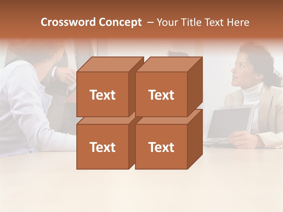 Stockphotographs Communicating Businesswoman PowerPoint Template