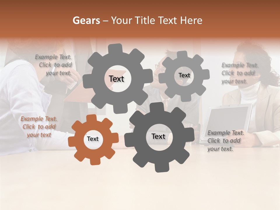 Stockphotographs Communicating Businesswoman PowerPoint Template