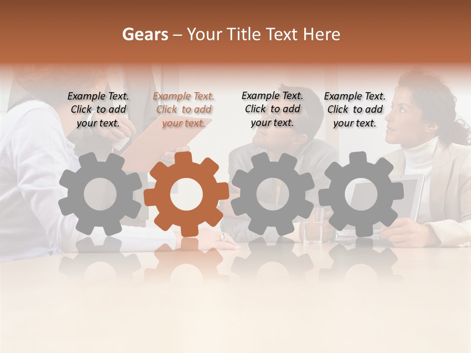 Stockphotographs Communicating Businesswoman PowerPoint Template