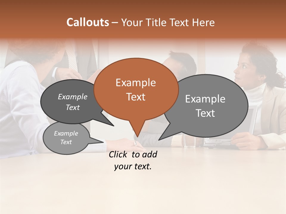 Stockphotographs Communicating Businesswoman PowerPoint Template