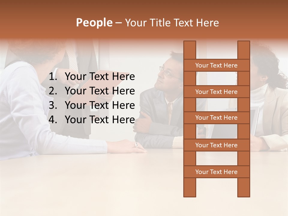 Stockphotographs Communicating Businesswoman PowerPoint Template