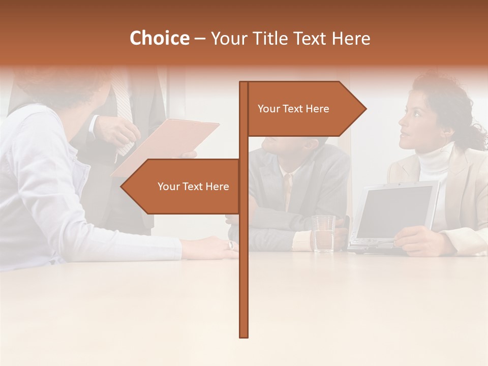 Stockphotographs Communicating Businesswoman PowerPoint Template