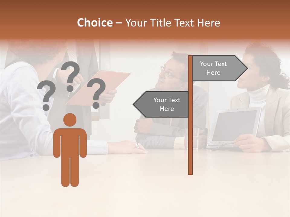 Stockphotographs Communicating Businesswoman PowerPoint Template