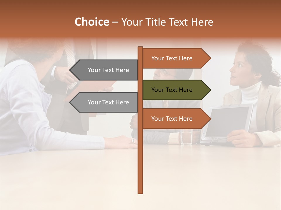 Stockphotographs Communicating Businesswoman PowerPoint Template