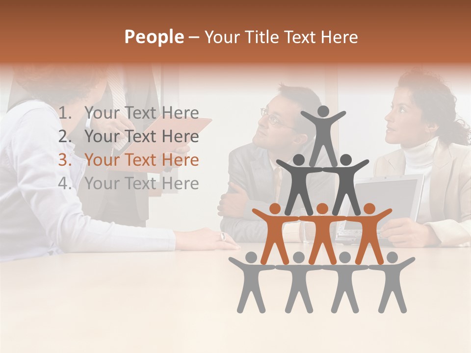 Stockphotographs Communicating Businesswoman PowerPoint Template