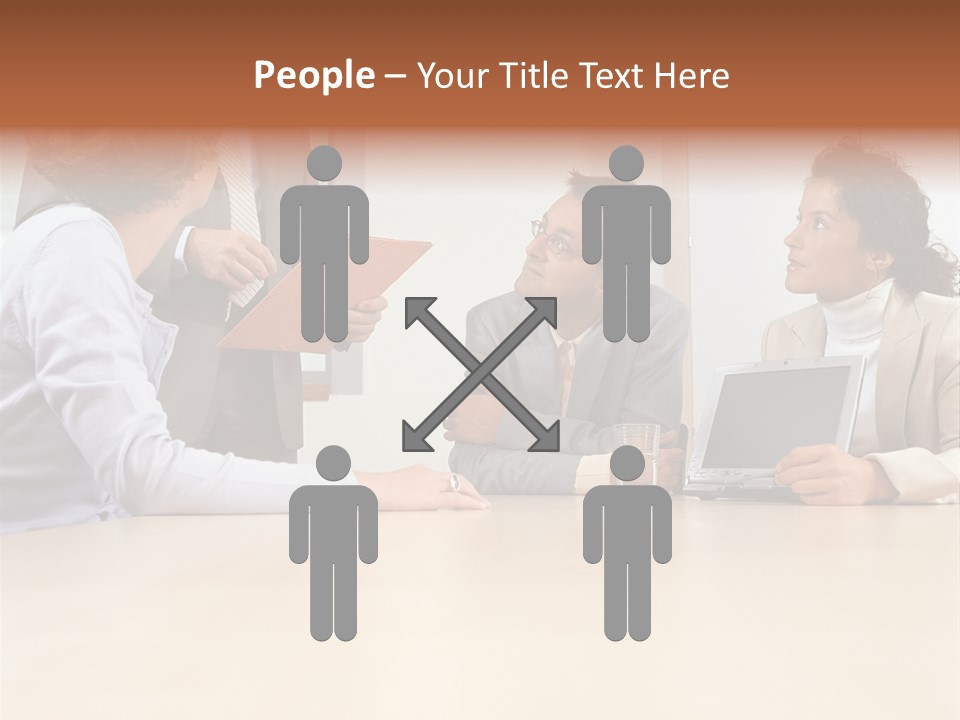 Stockphotographs Communicating Businesswoman PowerPoint Template