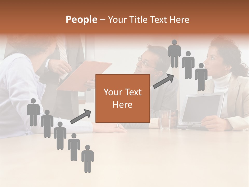 Stockphotographs Communicating Businesswoman PowerPoint Template