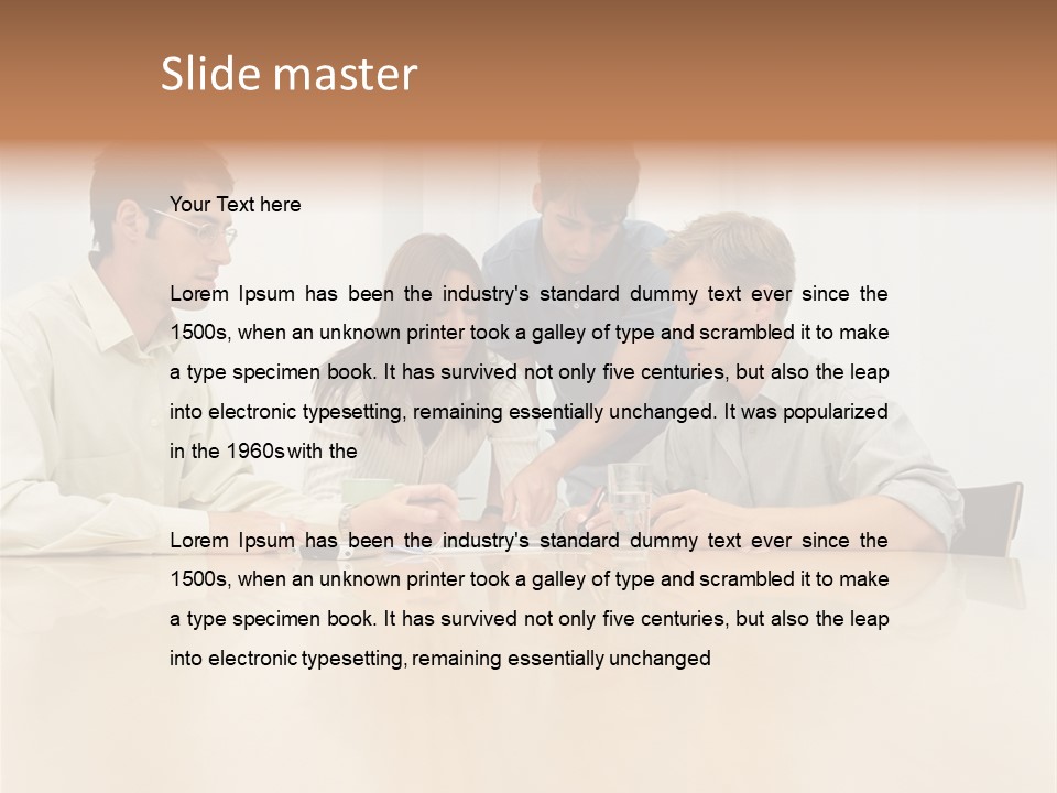 Office Workers In Meeting PowerPoint Template