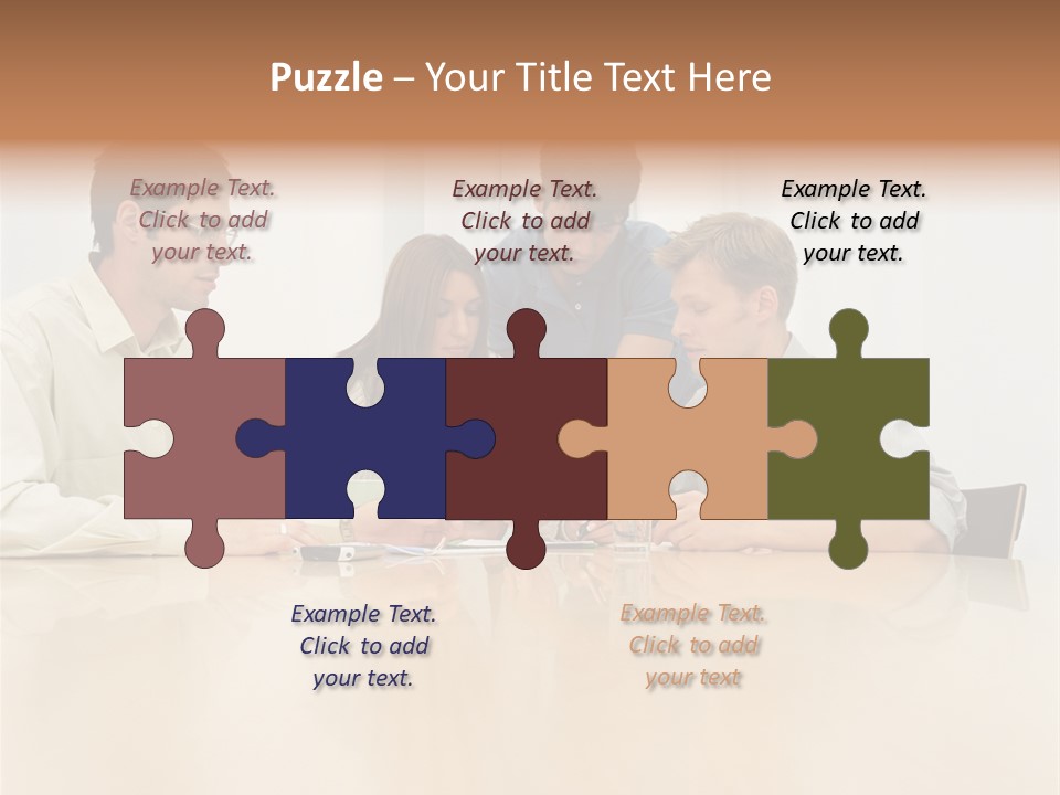 Office Workers In Meeting PowerPoint Template