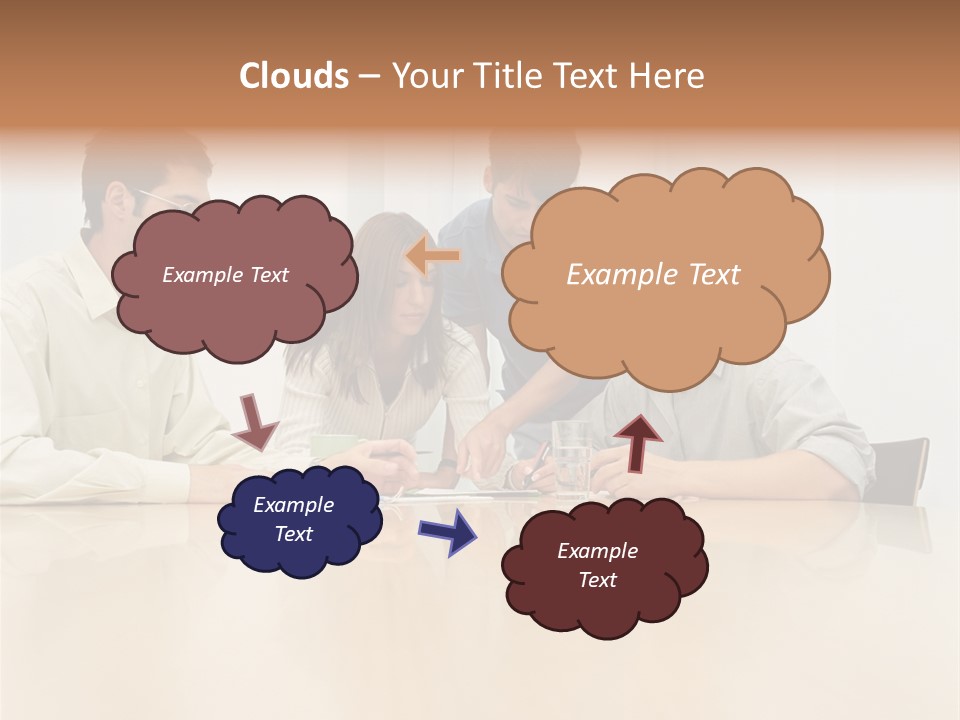 Office Workers In Meeting PowerPoint Template