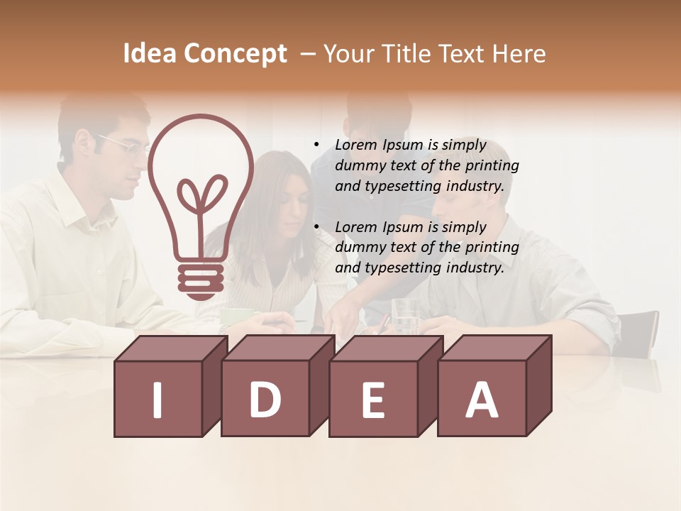 Office Workers In Meeting PowerPoint Template