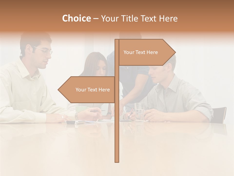 Office Workers In Meeting PowerPoint Template
