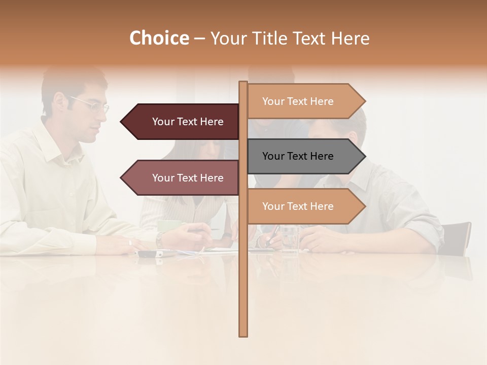Office Workers In Meeting PowerPoint Template