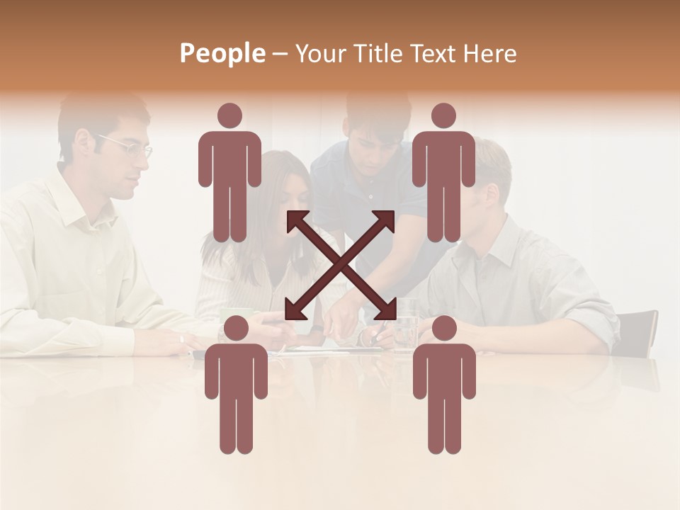 Office Workers In Meeting PowerPoint Template