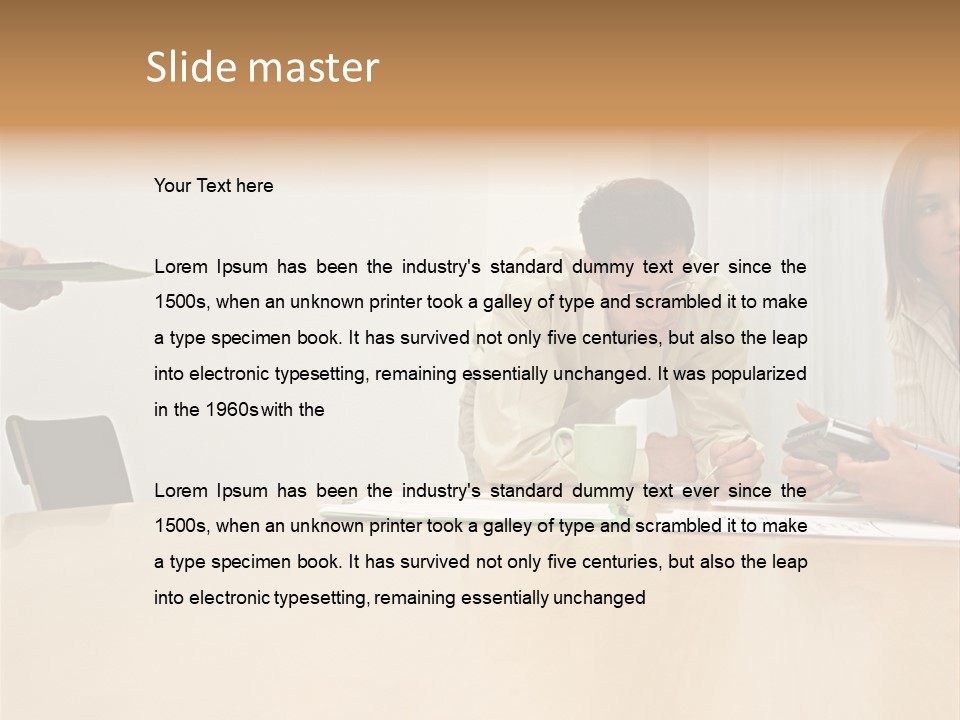 Office Workers Using Handheld Computer PowerPoint Template