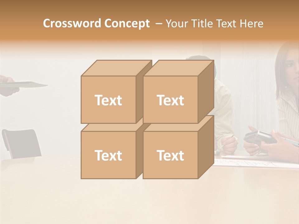 Office Workers Using Handheld Computer PowerPoint Template