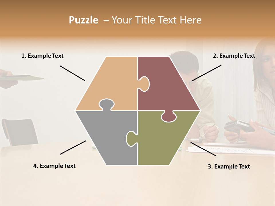 Office Workers Using Handheld Computer PowerPoint Template
