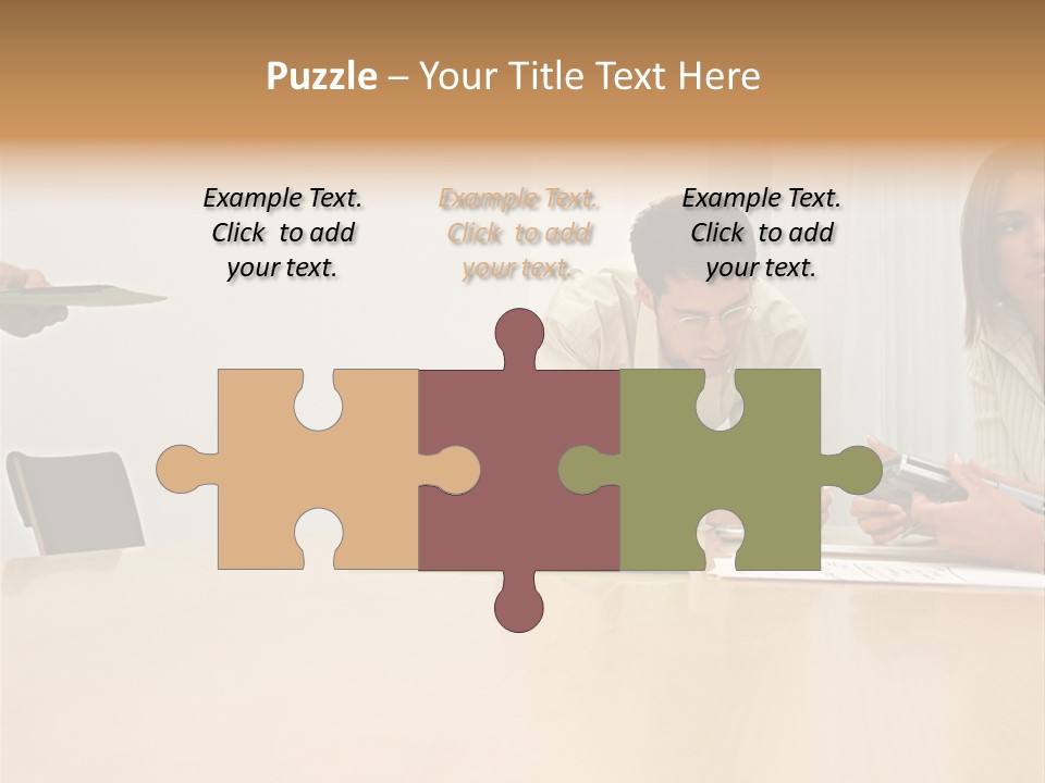 Office Workers Using Handheld Computer PowerPoint Template