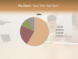 Office Workers Using Handheld Computer PowerPoint Template