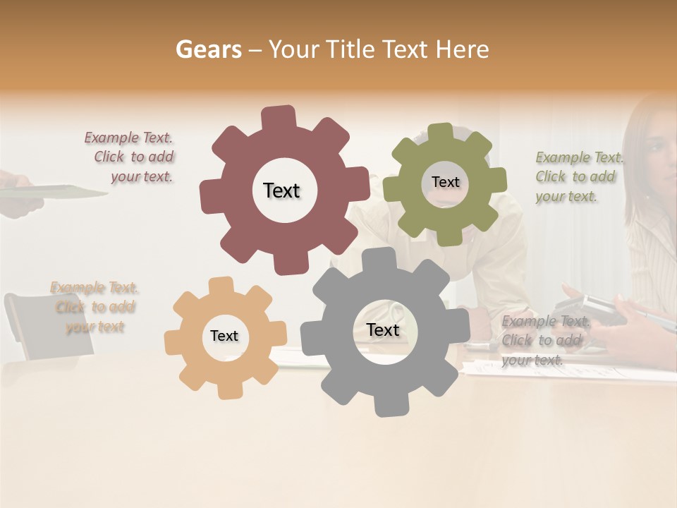 Office Workers Using Handheld Computer PowerPoint Template