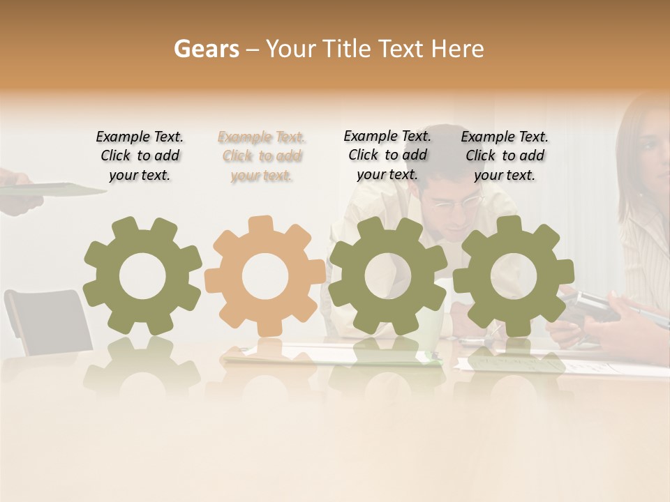 Office Workers Using Handheld Computer PowerPoint Template