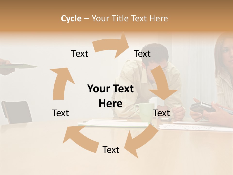 Office Workers Using Handheld Computer PowerPoint Template