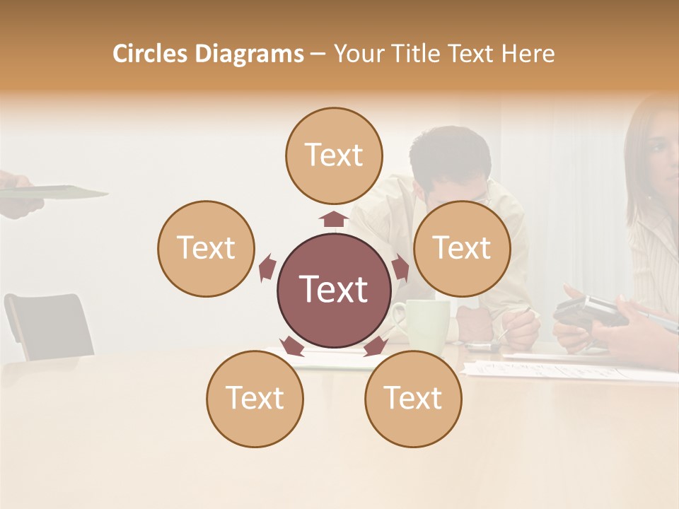 Office Workers Using Handheld Computer PowerPoint Template