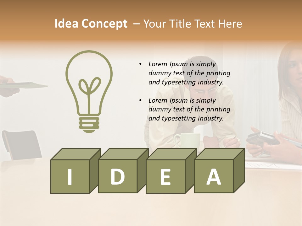 Office Workers Using Handheld Computer PowerPoint Template